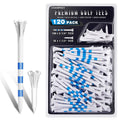 CHAMPKEY 120-pack golf tee blister pack with white tees and blue-striped shafts