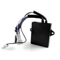 Black CDI ignition box module with mounting holes and attached wire harness