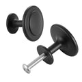 Black mushroom cabinet knob with screw hardware, zinc alloy drawer pull set