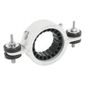 Driveshaft center support bearing carrier with black bushing and mounting studs, white