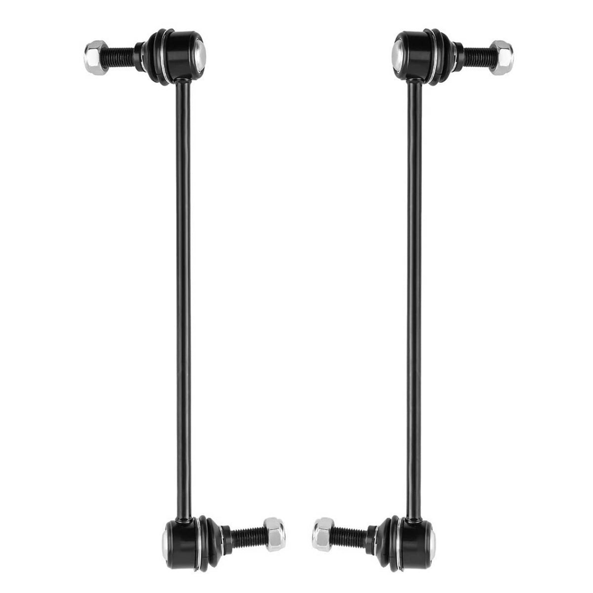 Sway bar end link set, black rubber joints with threaded mounting bolts