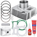 Cylinder and piston gasket kit with cylinder block, piston, gaskets, rings, and sealant
