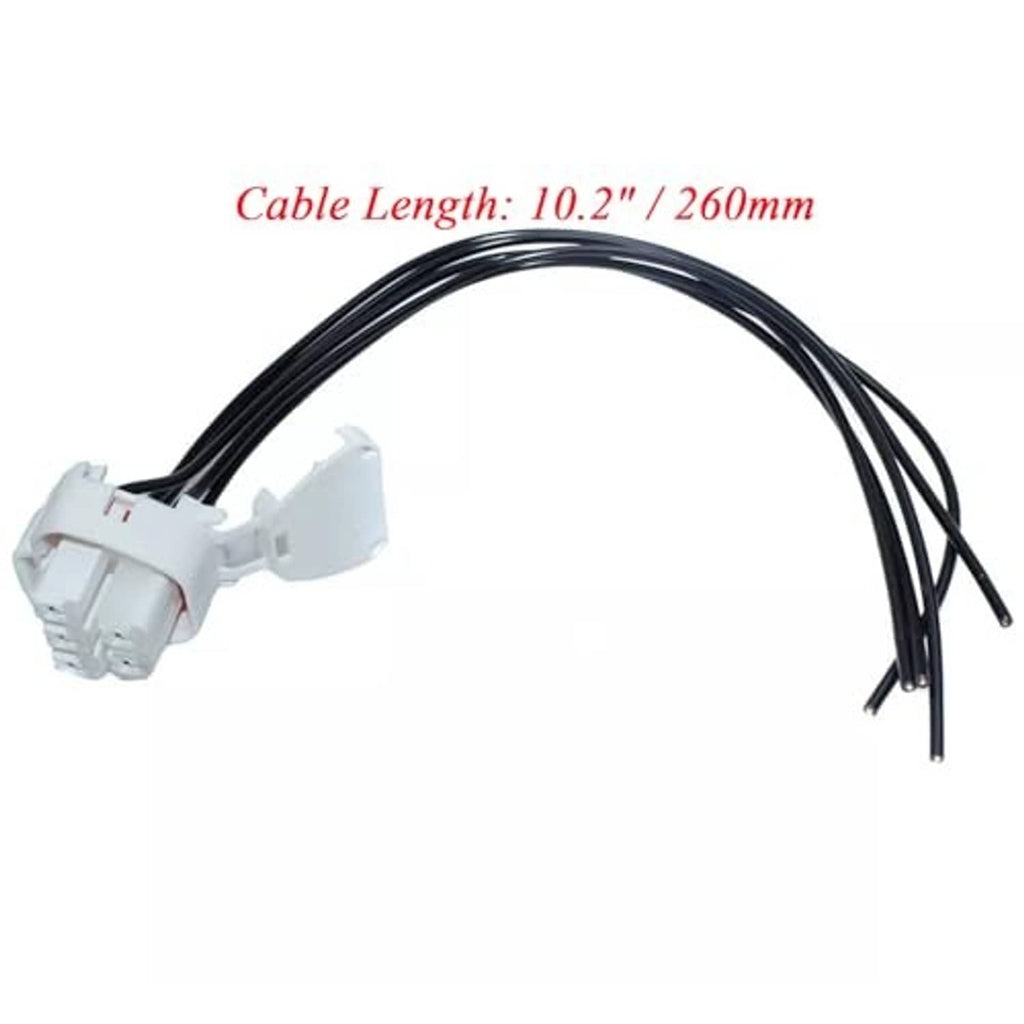 5-pin fuel pump connector pigtail with white plug and black cable, 10.2 in
