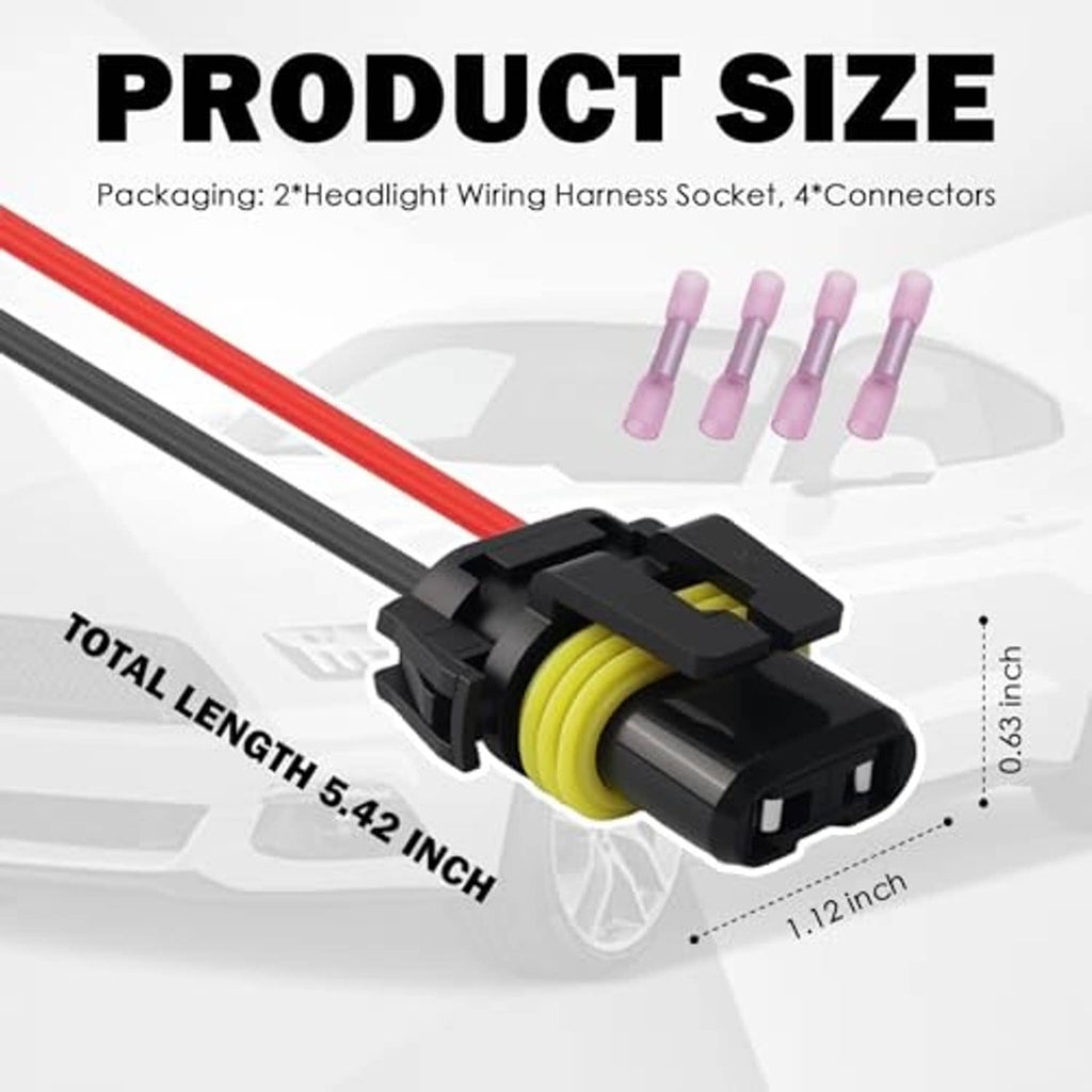 Wiring harness socket plug with yellow ring, black housing, on red/black cable