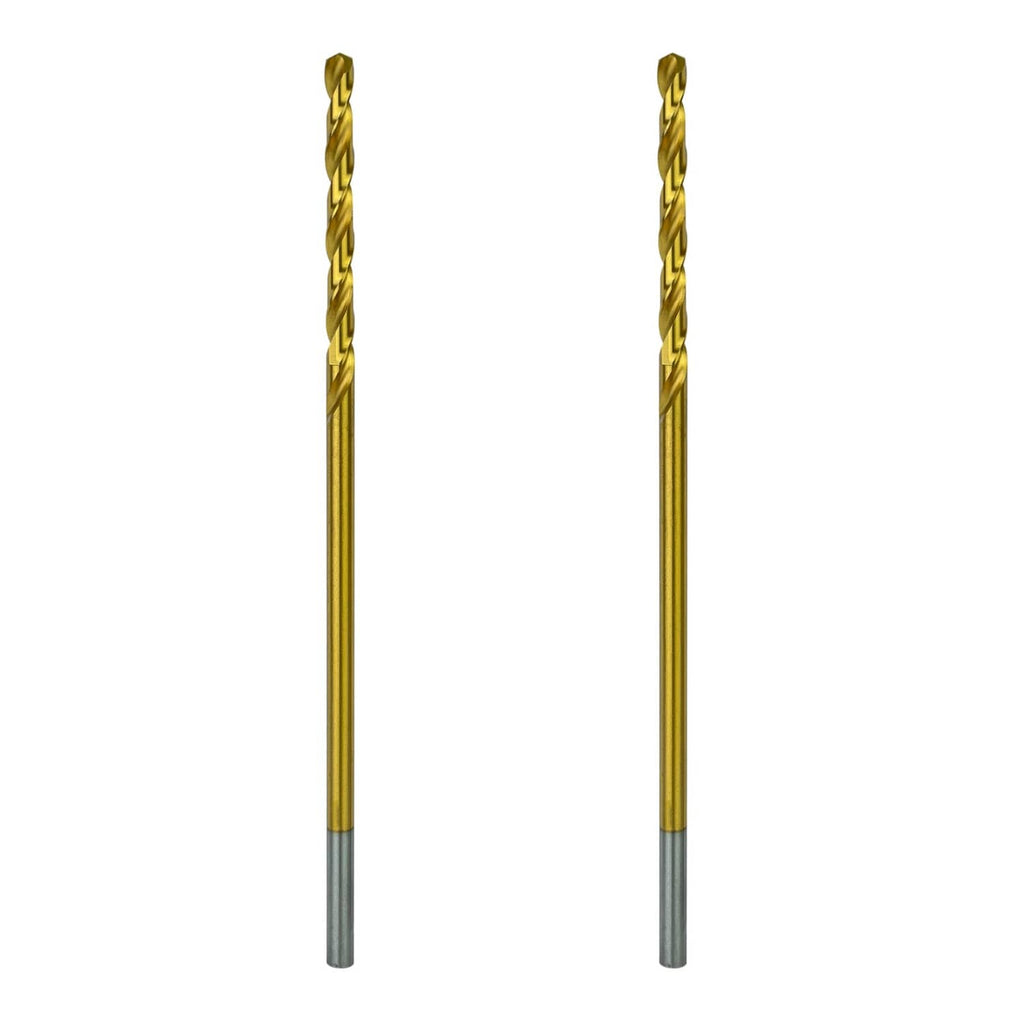 Greycore Tools 3/16 in cobalt aircraft extension drill bits, 6 in, titanium coated (pair)