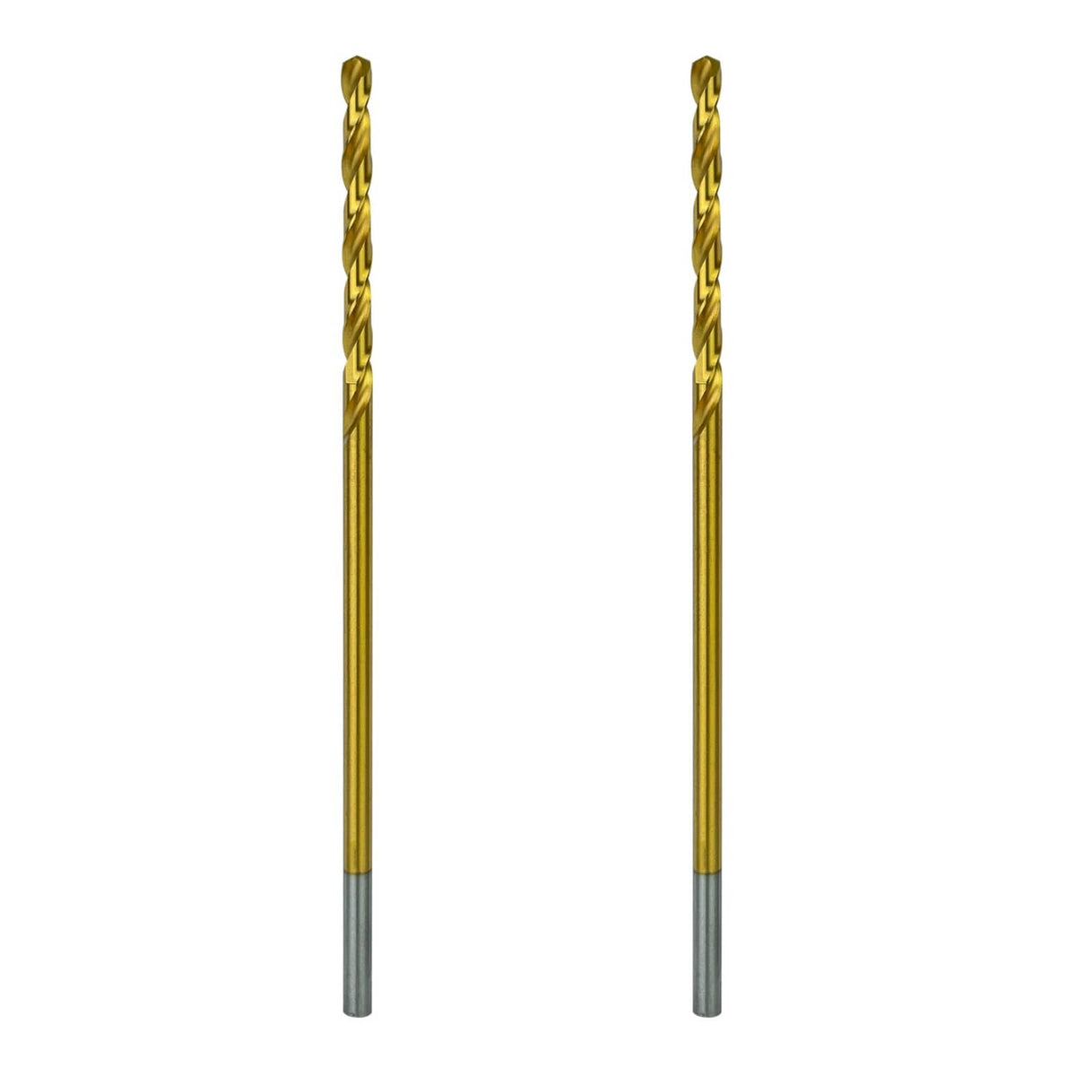 Greycore Tools 3/16 in cobalt aircraft extension drill bits, 6 in, titanium coated (pair)