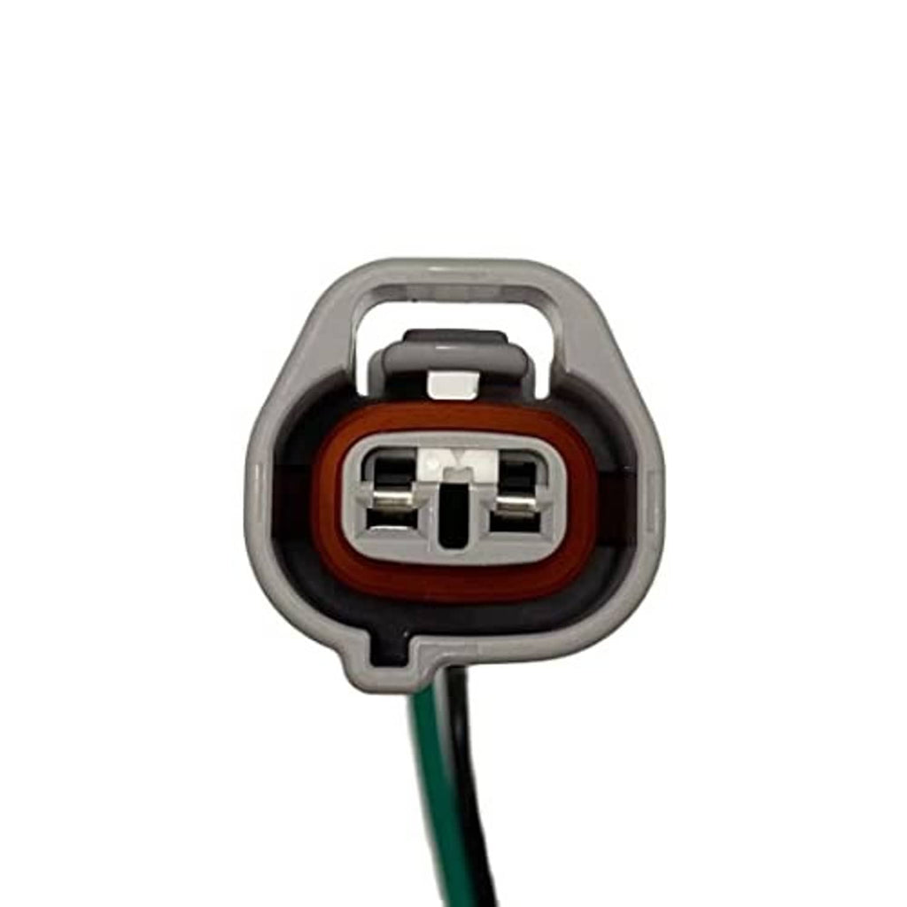 Vehicle speed sensor connector wiring harness, centered dual-pin socket, green wire