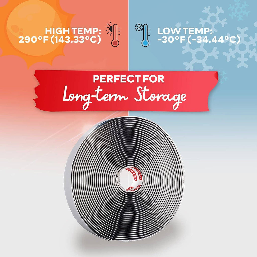 Butyl sealing tape roll, black 3/4 in x 45 ft, for long-term storage