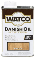 Watco Danish Oil one-step finish can, natural wood color, easy wipe