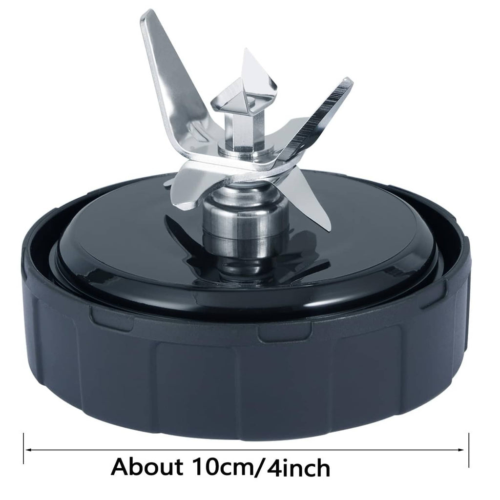 Replacement blender blade assembly with black base, metal multi-blades