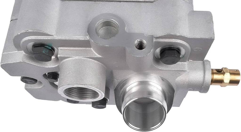 Air brake compressor assembly with metal ports, sensors, and hose connection