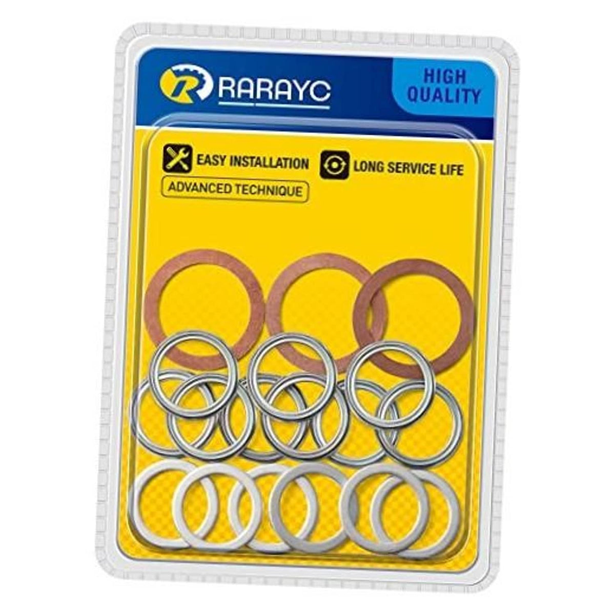 18-piece transfer service gasket kit with copper and steel crush washers in blister pack
