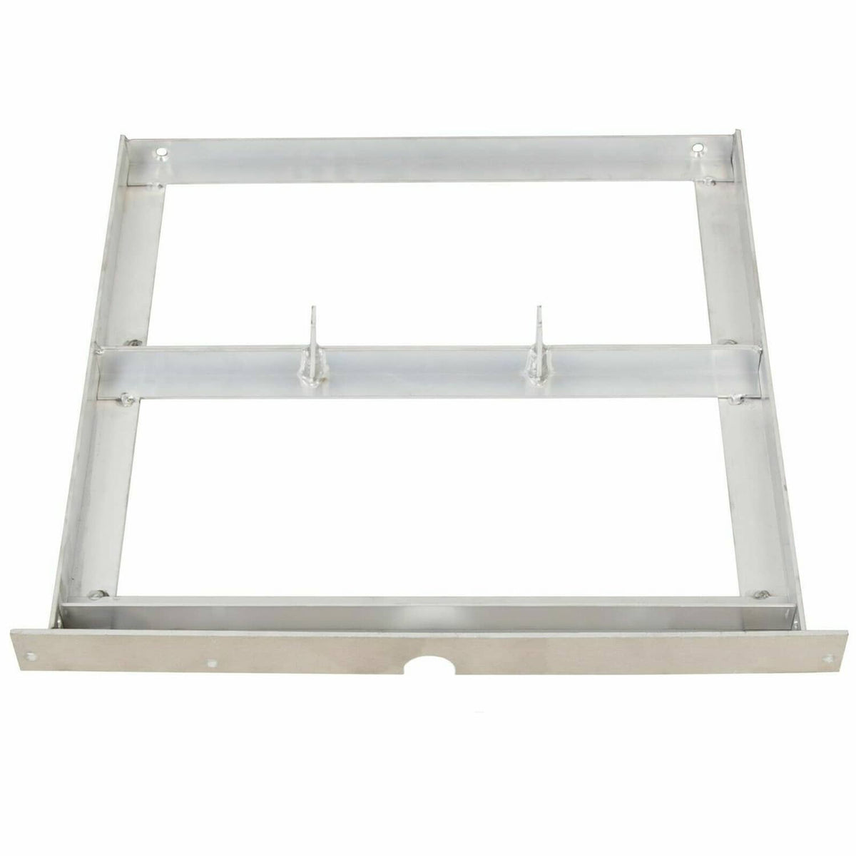 Aluminum 36V battery tray frame with cross braces and side mounting lip