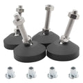 Black M10 leveling foot with anti-slip base, threaded stud, and included T-nut