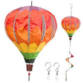 Giant rainbow hot air balloon wind spinner with ribbon tail and hanging hook