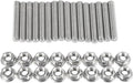 Stainless steel exhaust manifold nuts, set of hex flange nuts with center holes