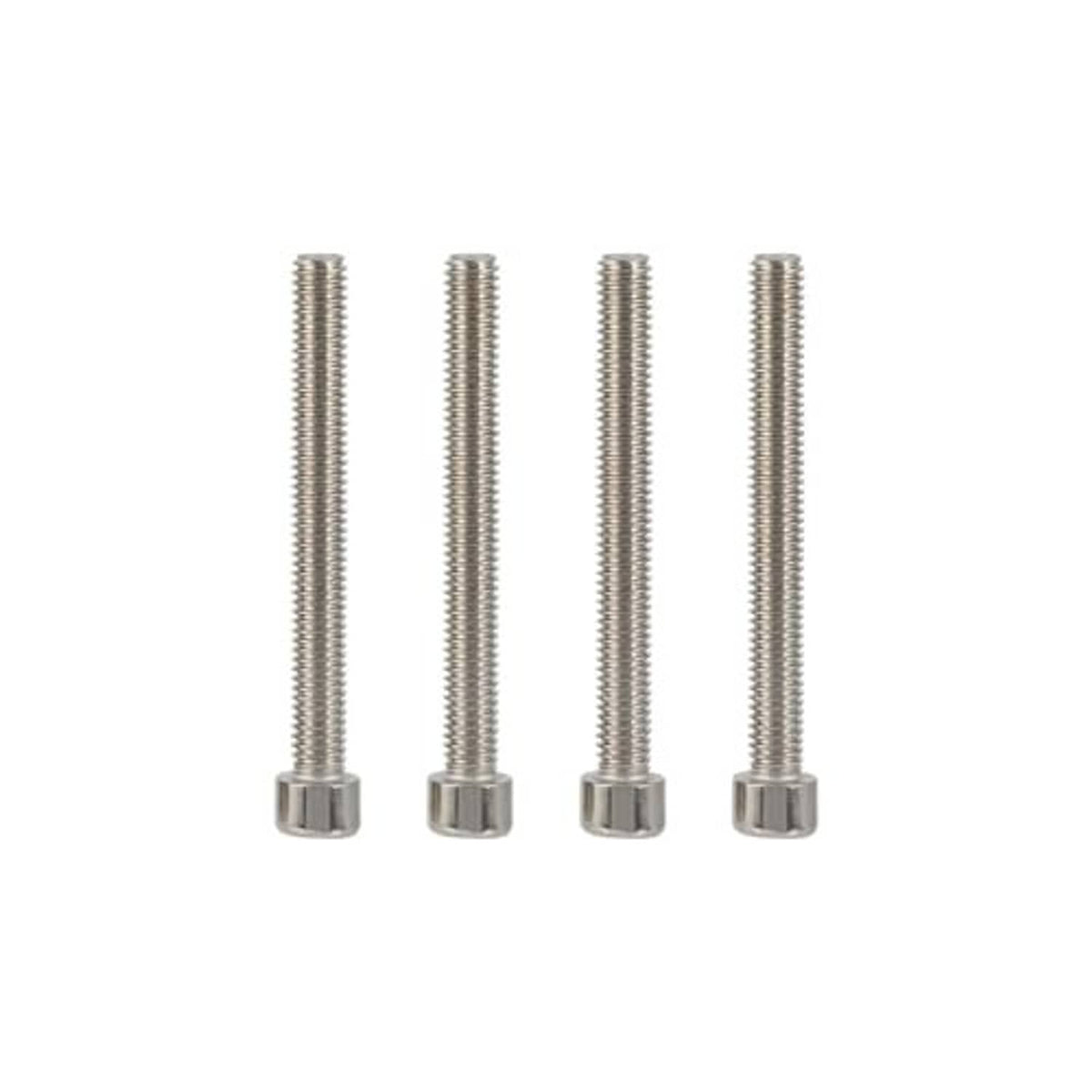 Set of stainless steel mounting screws for black motorcycle handlebar riser clamp