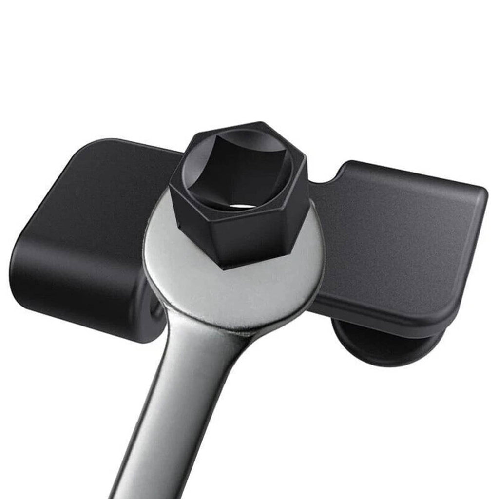 Black 1/2-inch drive wrench extender with hex socket head and side grip handles