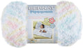 Bernat Pipsqueak fuzzy baby yarn skeins, pastel blue, pink, yellow, cream (3.5 oz)