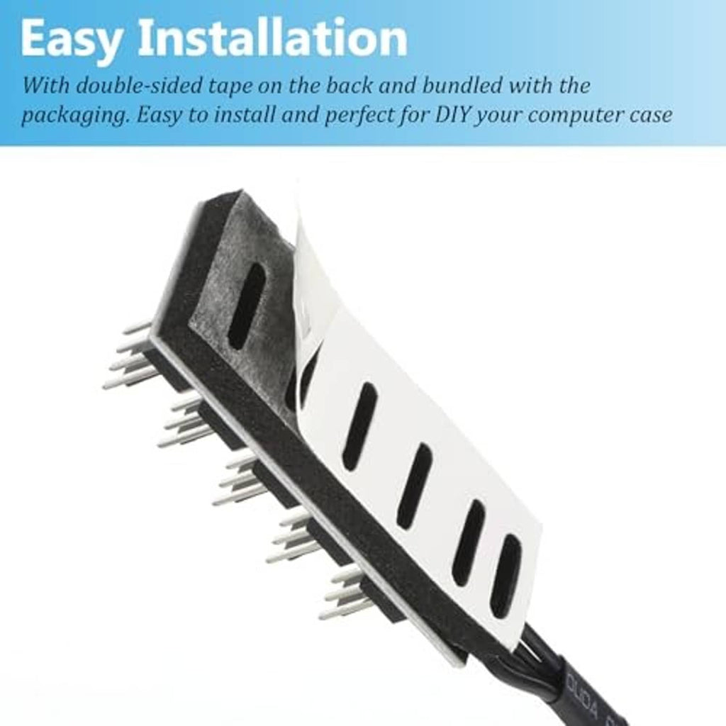 Black PC fan hub module with connector pins and wiring harness