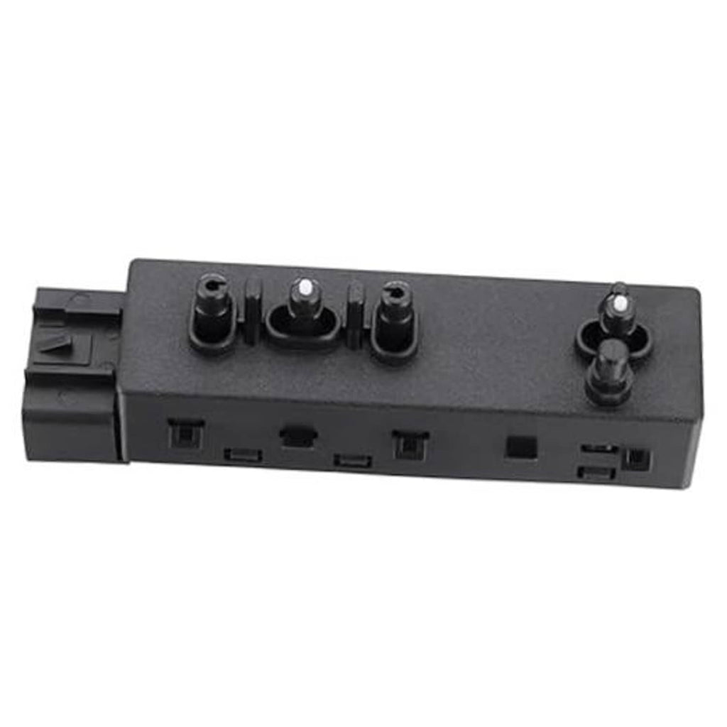 Power seat adjust switch panel, black with control knobs and wiring ports