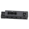 Power seat adjust switch panel, black with control knobs and wiring ports