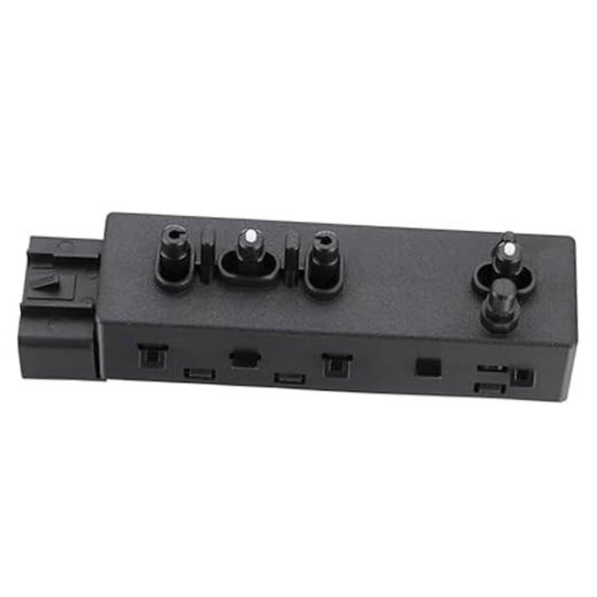 Power seat adjust switch panel, black with control knobs and wiring ports