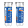 Refrigerator water filter cartridges, white with blue label, built-in chip, 2-pack view