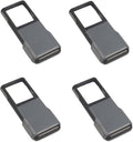 Handheld gray LED magnifier with black frame and slide-out lens cover set
