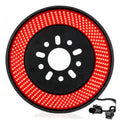 Circular LED spare-tire brake light with red dot-matrix ring on black base.