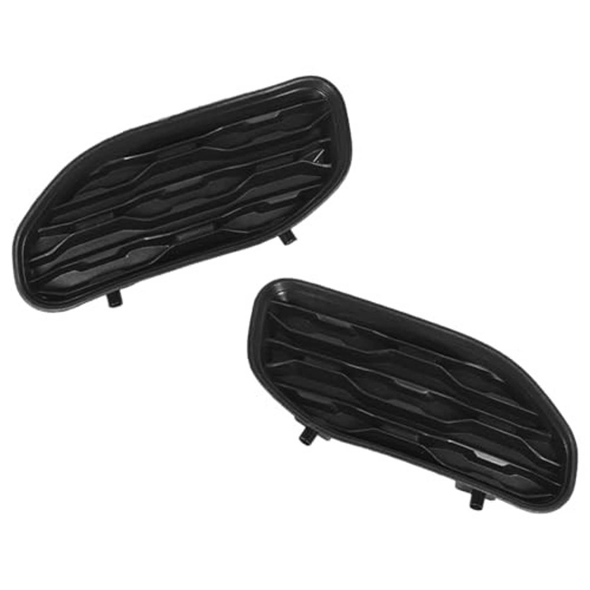 Pair front lower grille insert covers with black slats and mounting tabs