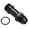 Black AN flare-to-ORB extension fitting with O-ring, male threaded ends