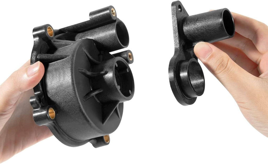 Water pump impeller assembly with black housing and bronze insert, three-blade rotor
