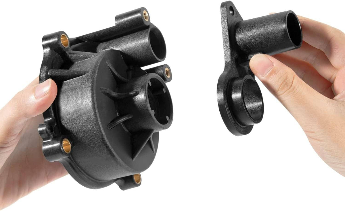 Water pump impeller assembly with black housing and bronze insert, three-blade rotor