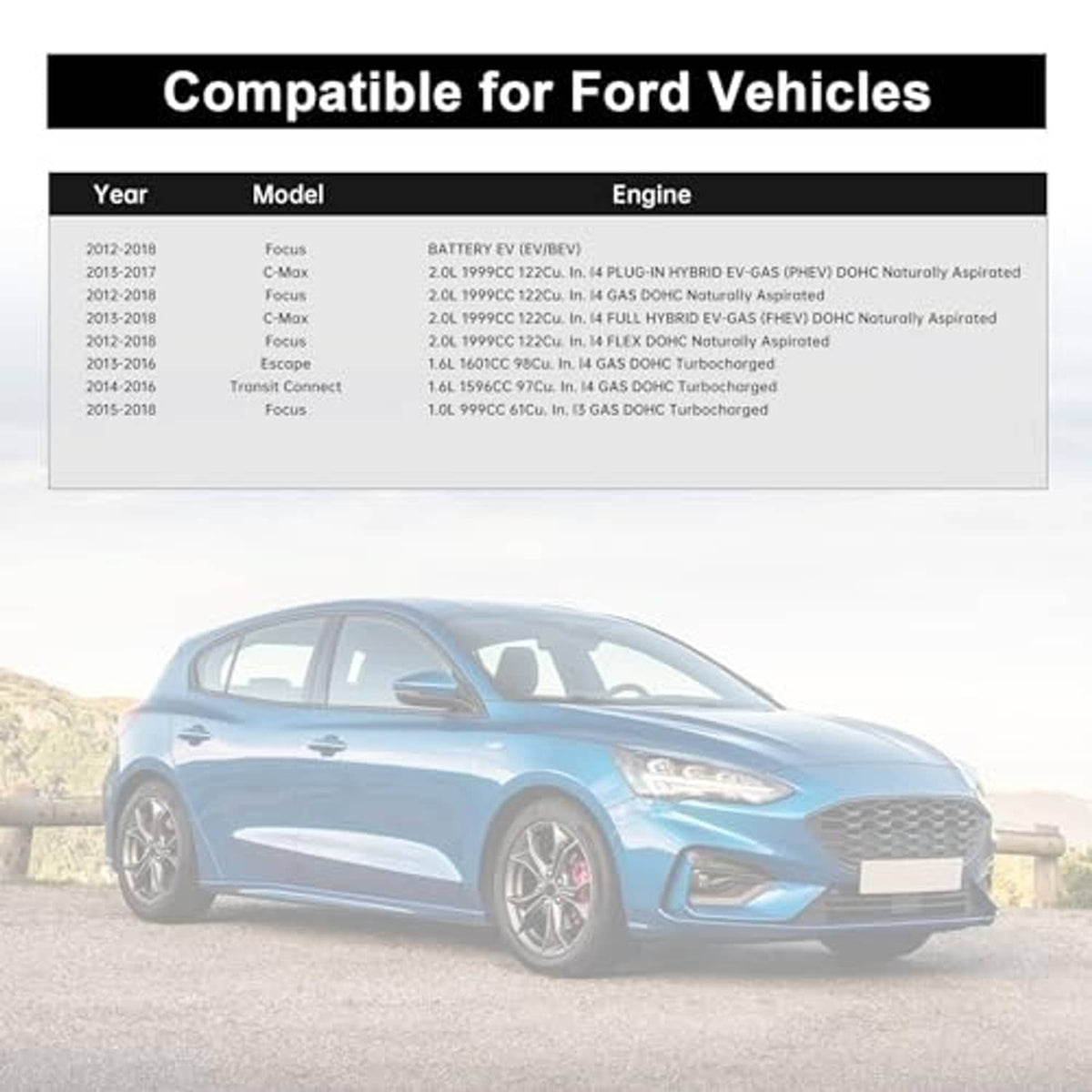 Blue compact sedan front view