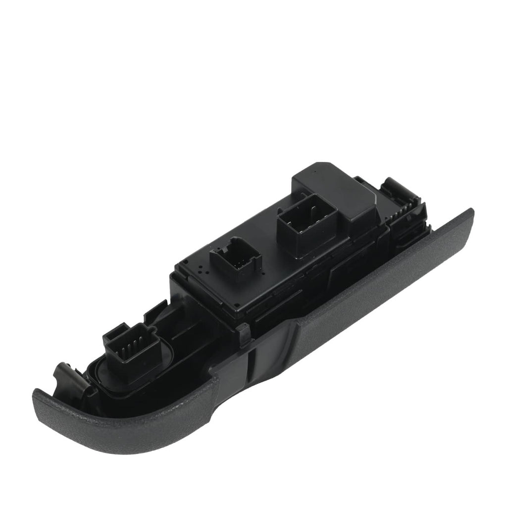 Power window switch internal module with multiple ports and black circuit housing.