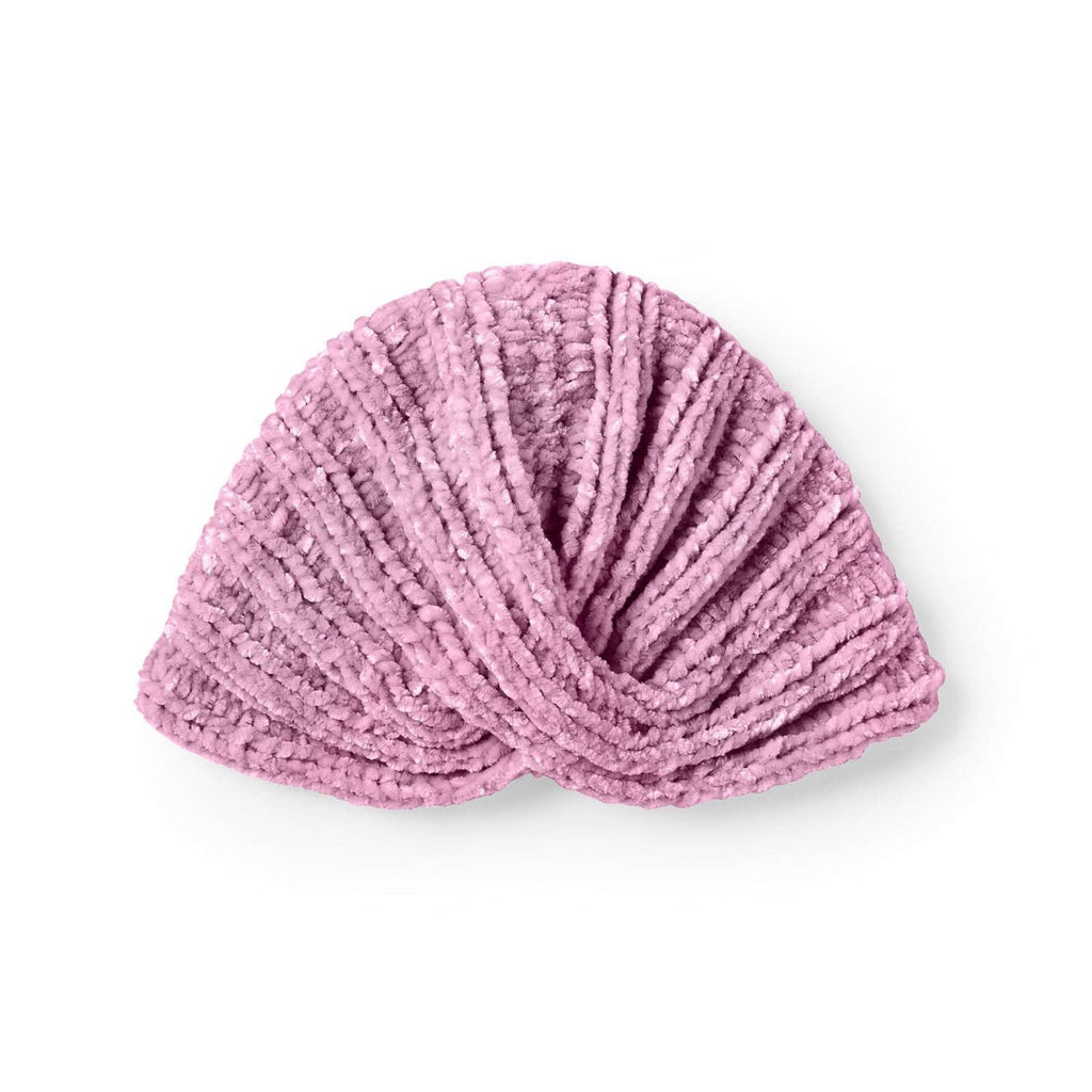 Lilac knitted cap with soft, fuzzy knit texture