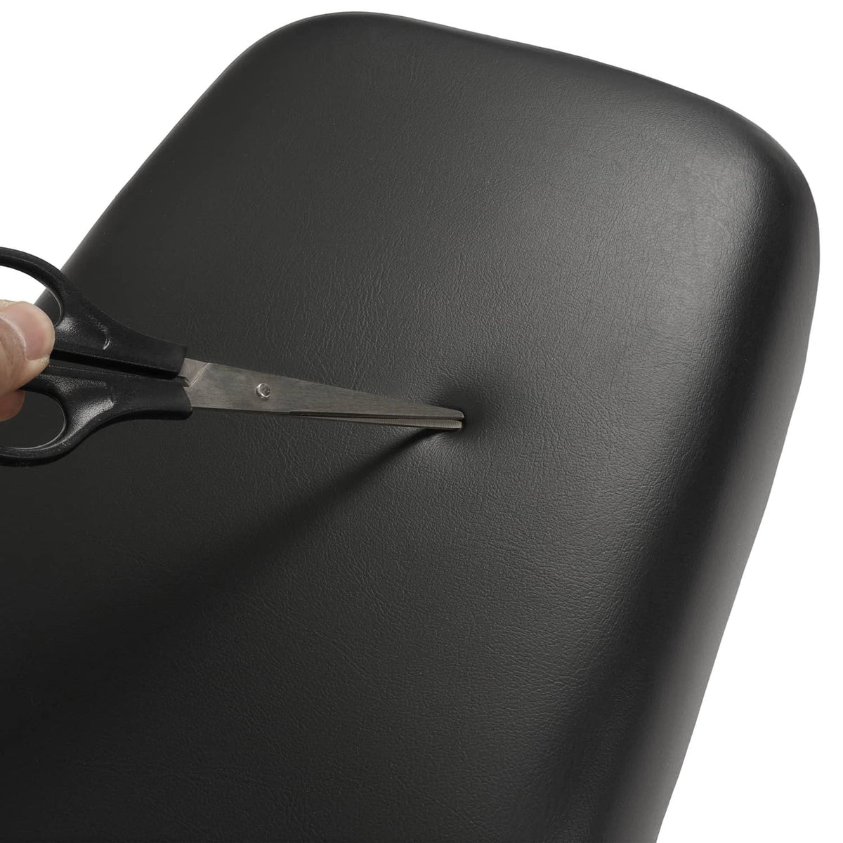 Golf cart seat back cushion with metal bracket and dark black cover