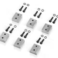 Replacement electric rebar cutter jaw blades set with mounting screws and washers, steel gray