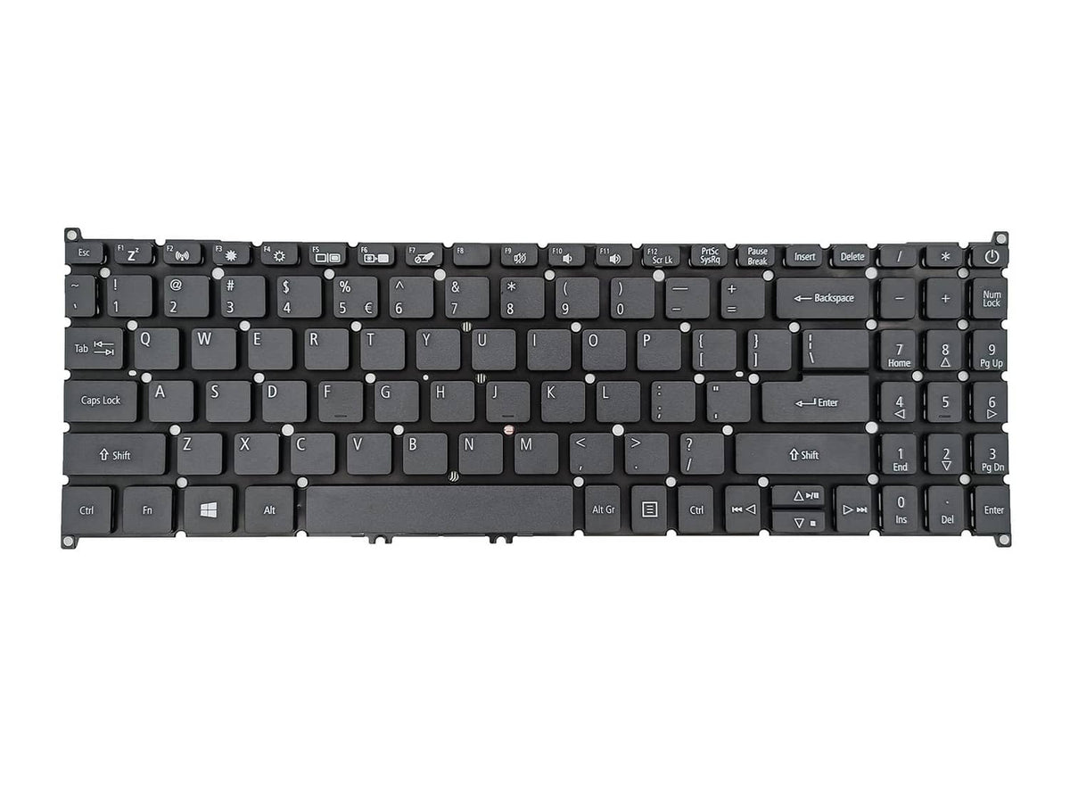 Black replacement laptop keyboard with full QWERTY layout and function keys