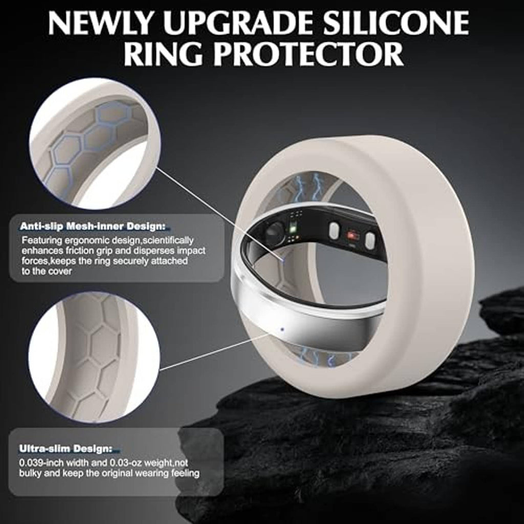 White silicone ring protector with anti-mesh inner design details
