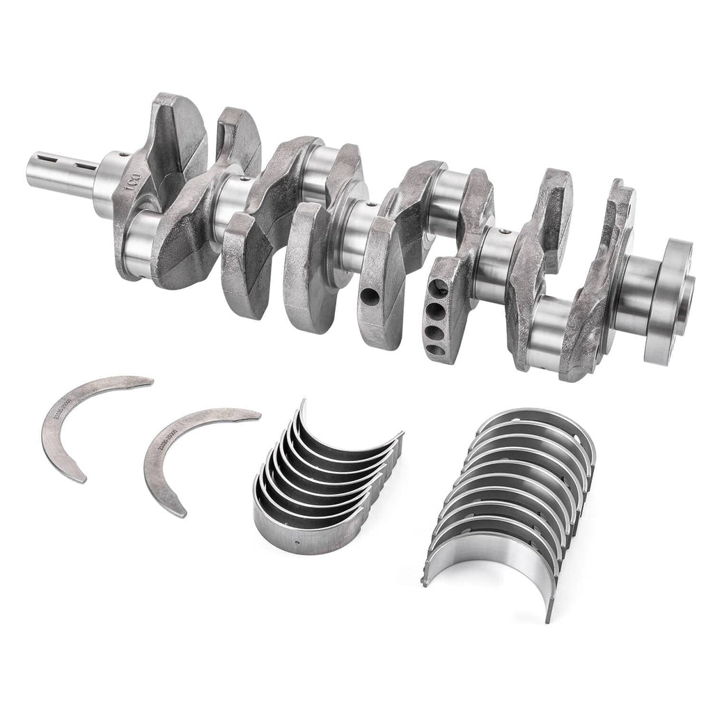 Crankshaft assembly with bearing inserts and two matching C-shaped bearing shells