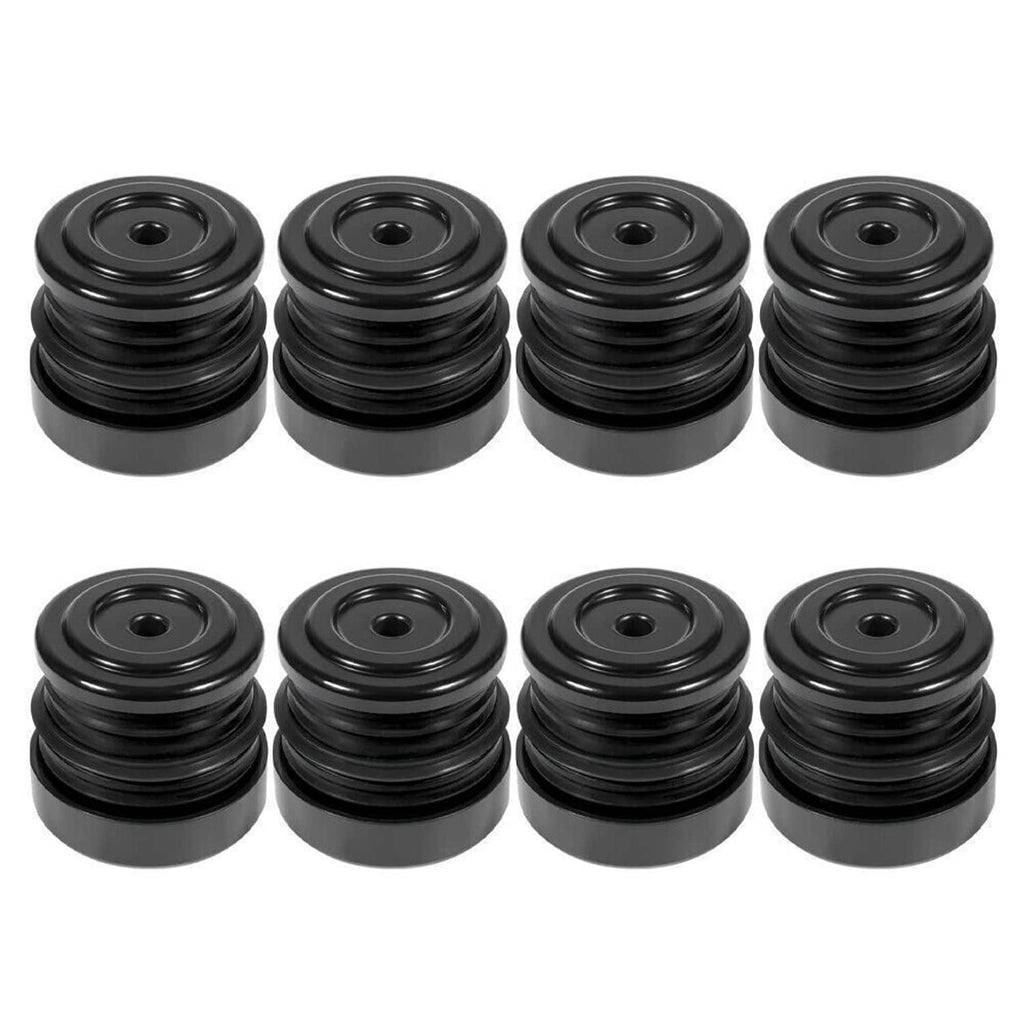 Silicone body mount bushings, black circular pieces with center holes (pack of 8)