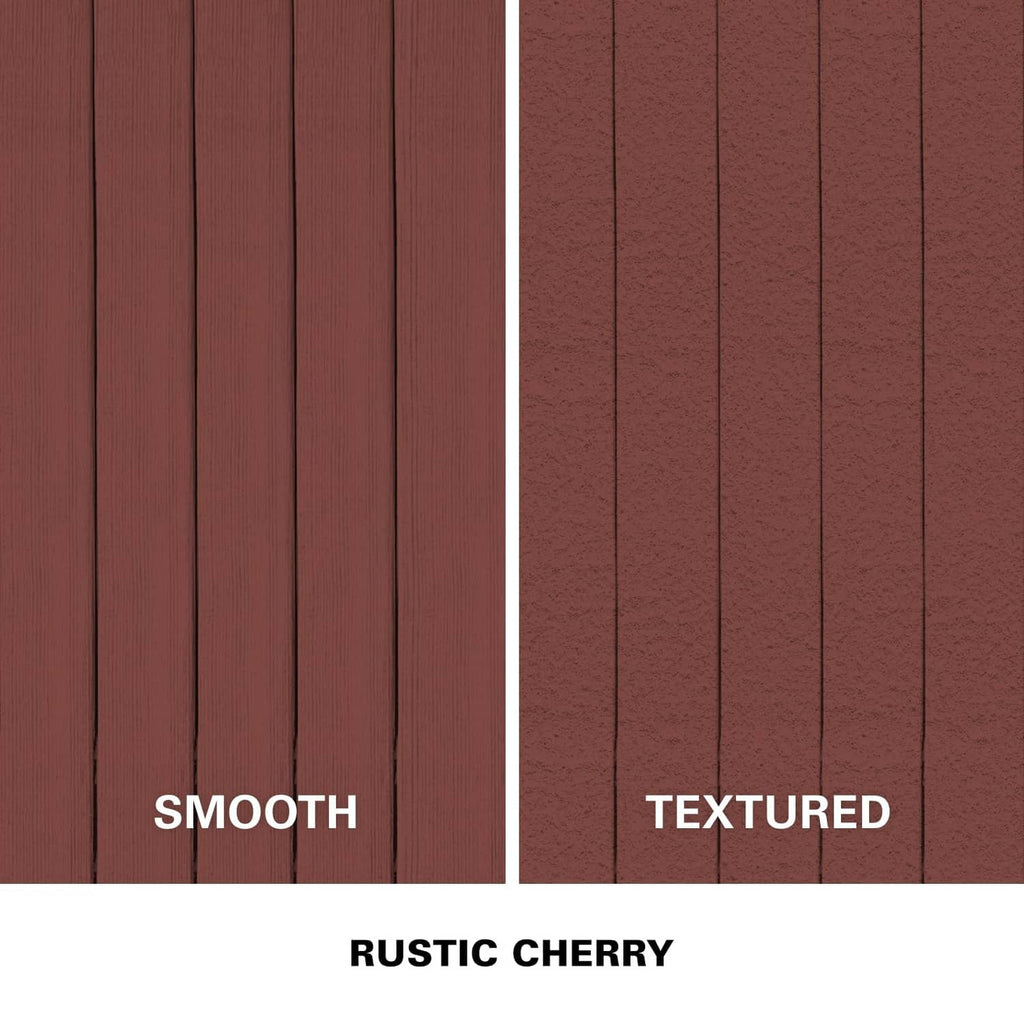 Rustic Cherry wood deck board finish showing smooth and textured sides