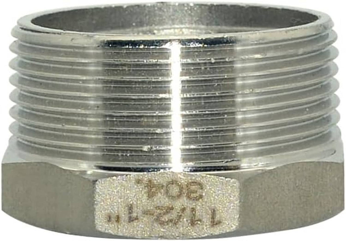 Metal NPT reducing bushing end view with internal pipe threads and hex exterior, MEGATRO