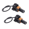 2-pack wire connector pigtails with black plastic housings and orange coil terminals