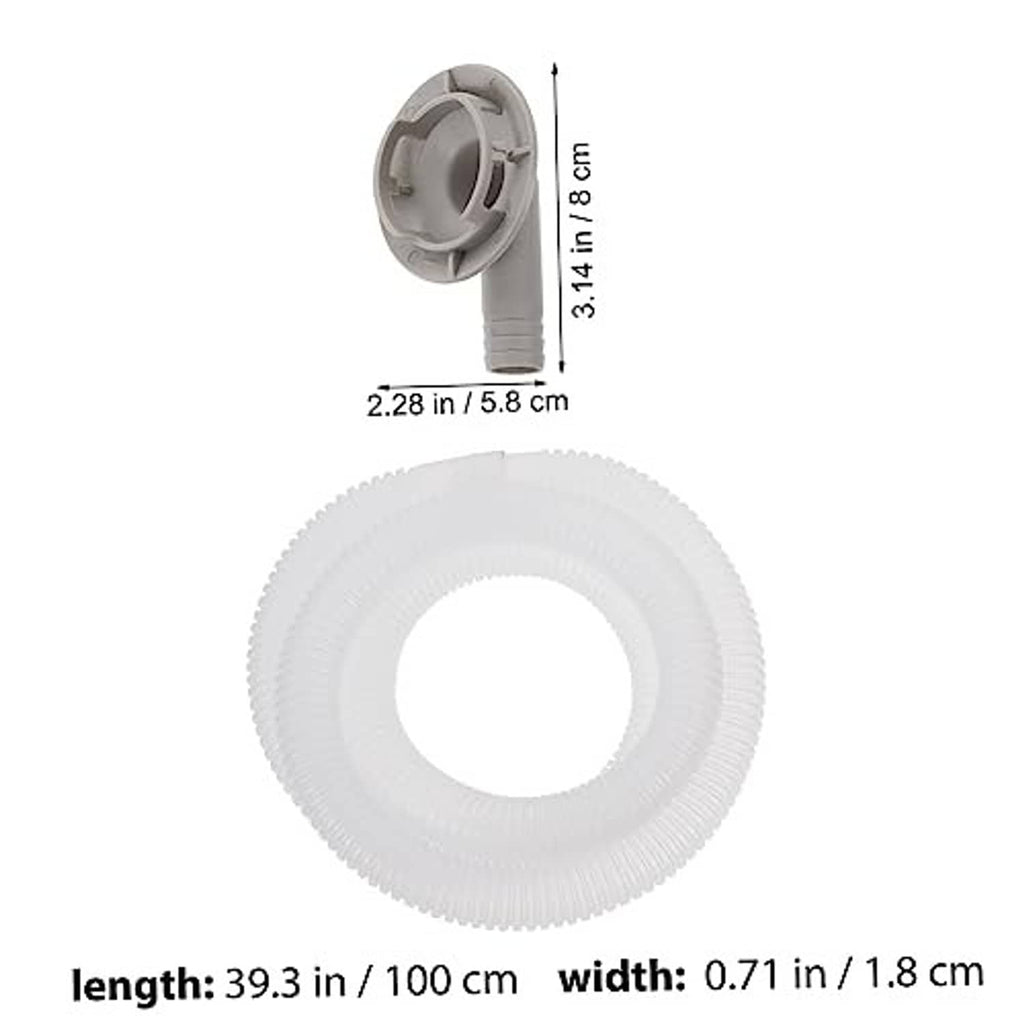 Air conditioner drain hose kit with grey adapter and coiled white tubing