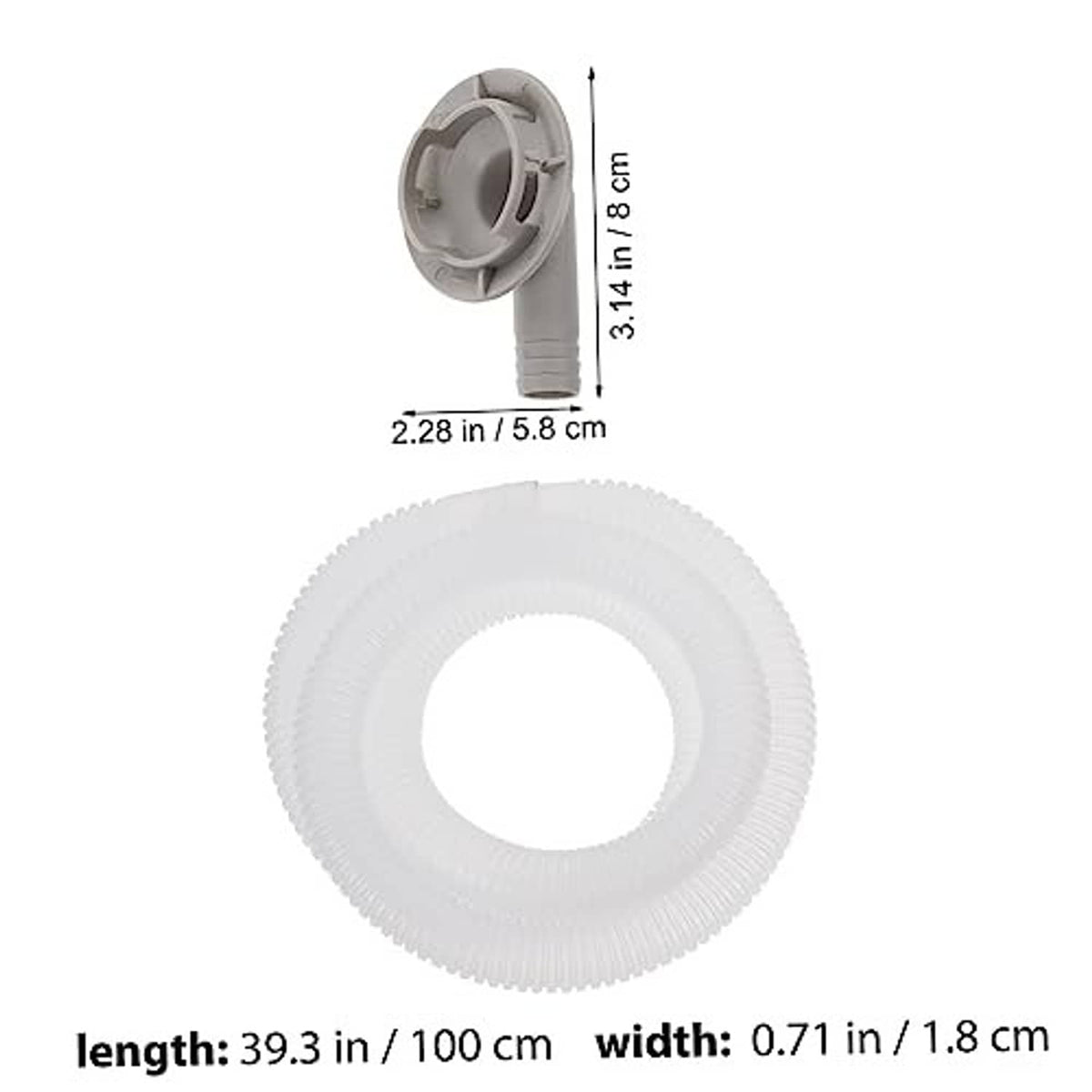 Air conditioner drain hose kit with grey adapter and coiled white tubing
