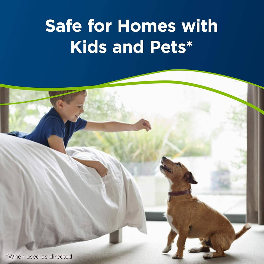 PET safe concept with a child and dog by a window