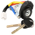 Ignition lock cylinder switch with two keys and wiring harness, black and silver